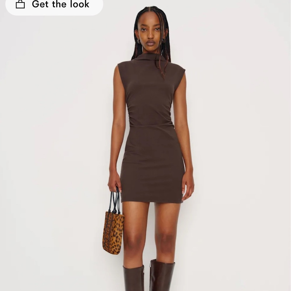Reformation Chocolate Brown Mini Dress